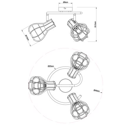 Globo - Kohdevalo 3xE27/40W/230V