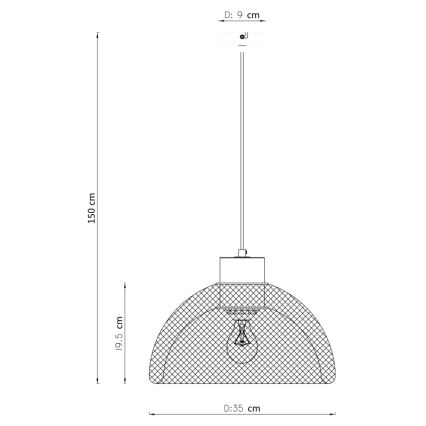 Globo - Kattokruunu narulla 1xE27/60W/230V