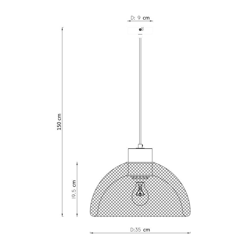 Globo - Kattokruunu narulla 1xE27/60W/230V