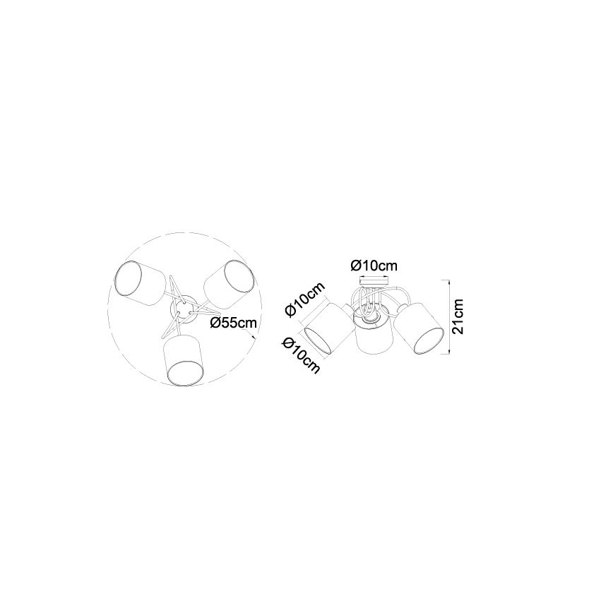 Globo - Pinta-asetettava kattokruunu 3xE14/25W/230V
