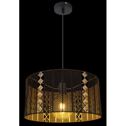 Globo - Kattokruunu johdossa 1xE27/60W/230V kulta/musta