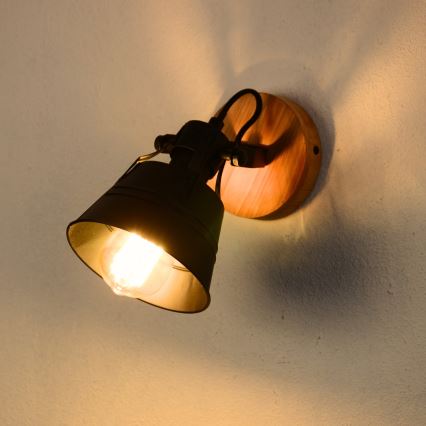 Globo - Seinäkohdevalo 1xE27/60W/230V jalokuusi