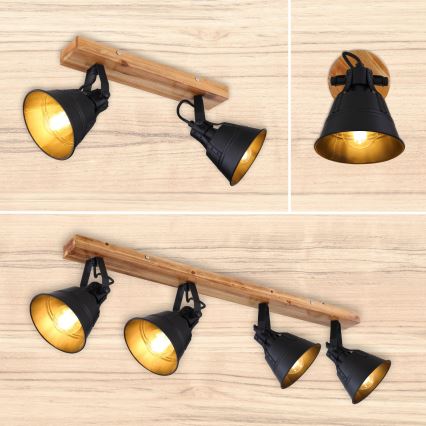 Globo - Seinäkohdevalo 1xE27/60W/230V jalokuusi