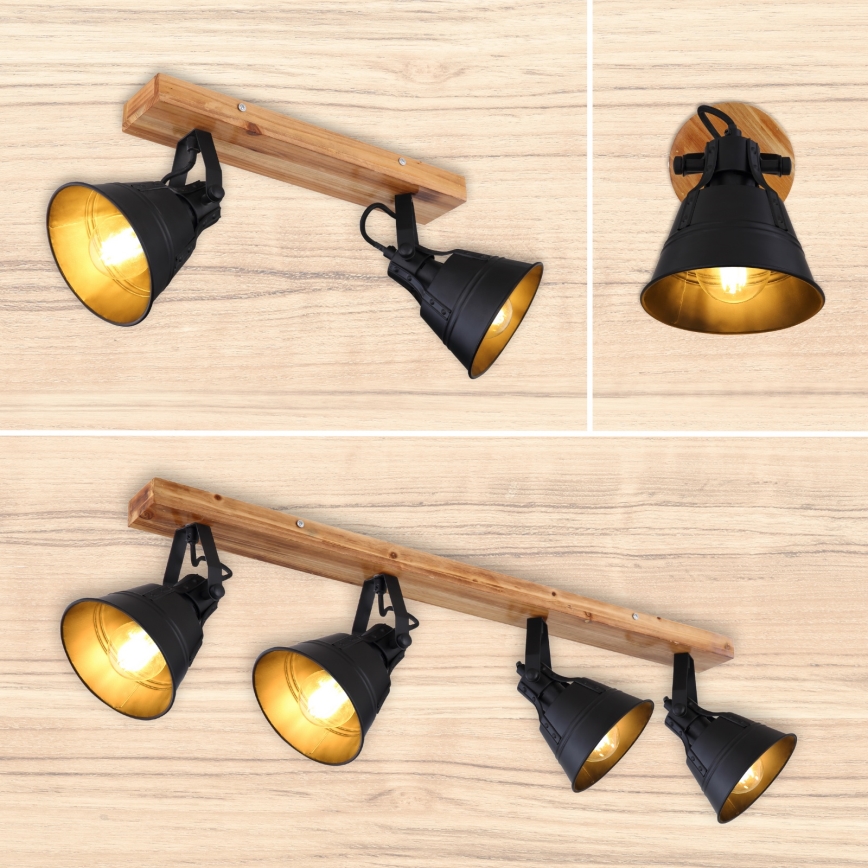 Globo - Seinäkohdevalo 1xE27/60W/230V jalokuusi