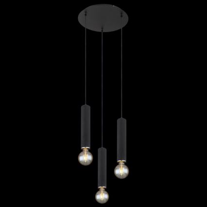 Globo - Riippuvalaisin MARION 3xE27/60W/230V musta puu