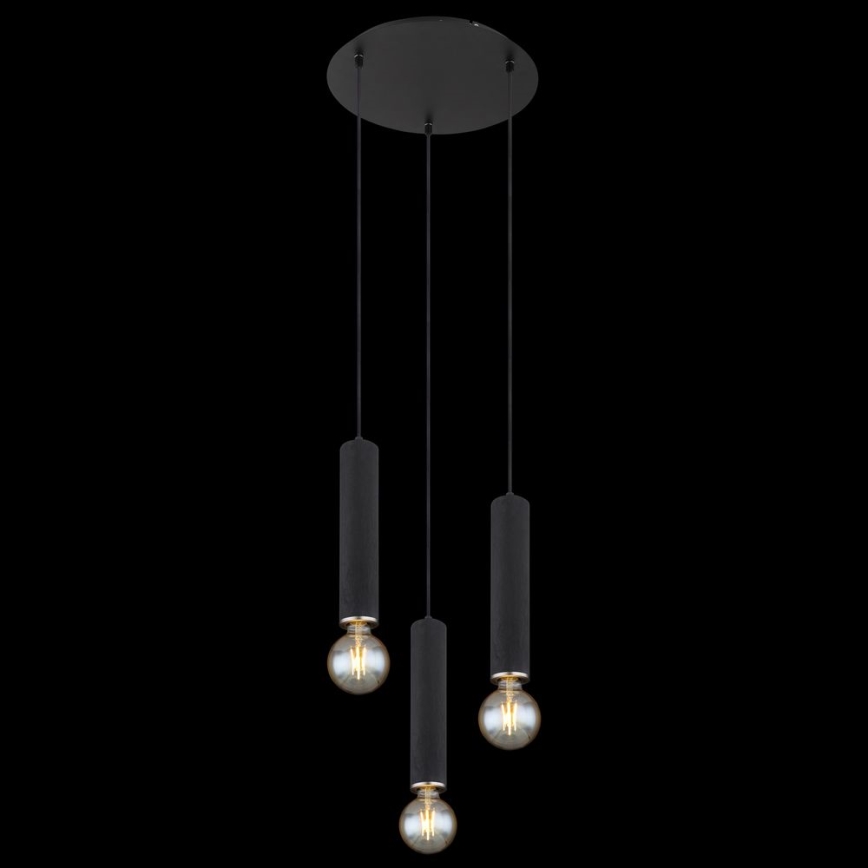 Globo - Riippuvalaisin MARION 3xE27/60W/230V musta puu