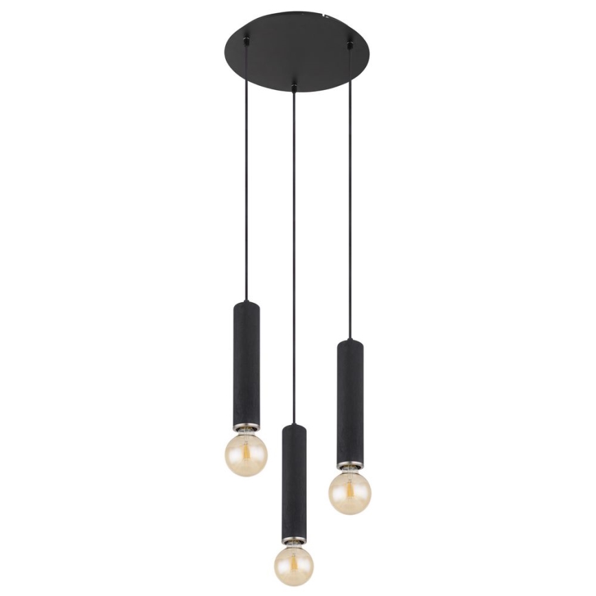 Globo - Riippuvalaisin MARION 3xE27/60W/230V musta puu