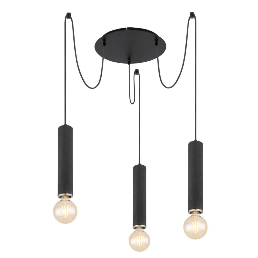 Globo - Riippuvalaisin MARION 3xE27/60W/230V musta puu