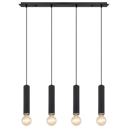 Globo - Riippuvalaisin MARION 4xE27/60W/230V musta puu
