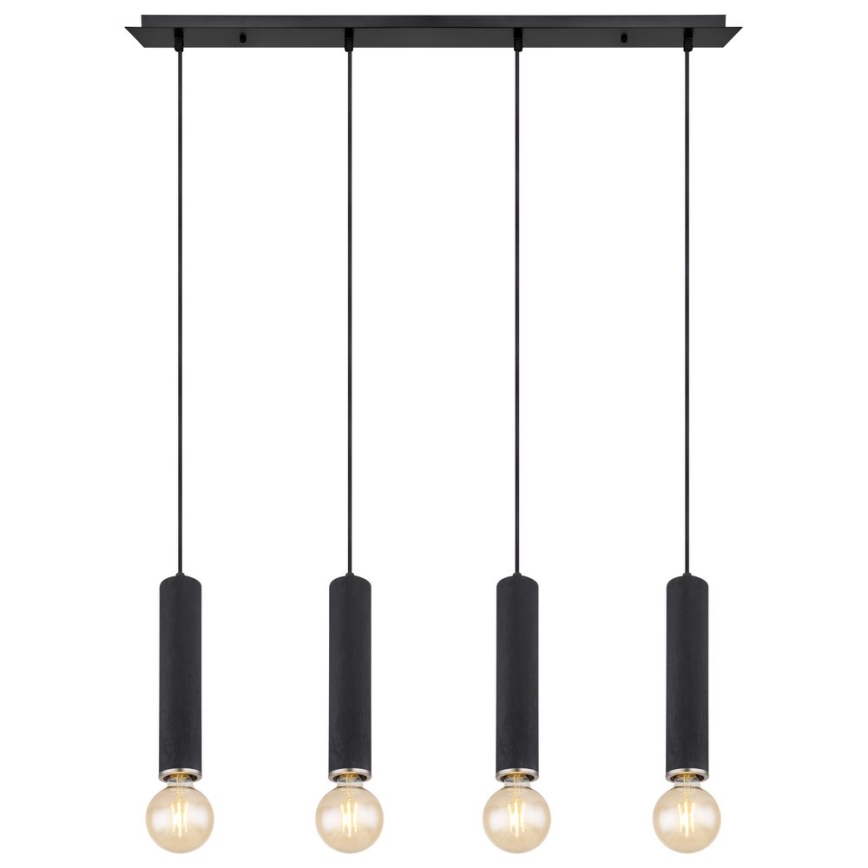 Globo - Riippuvalaisin MARION 4xE27/60W/230V musta puu