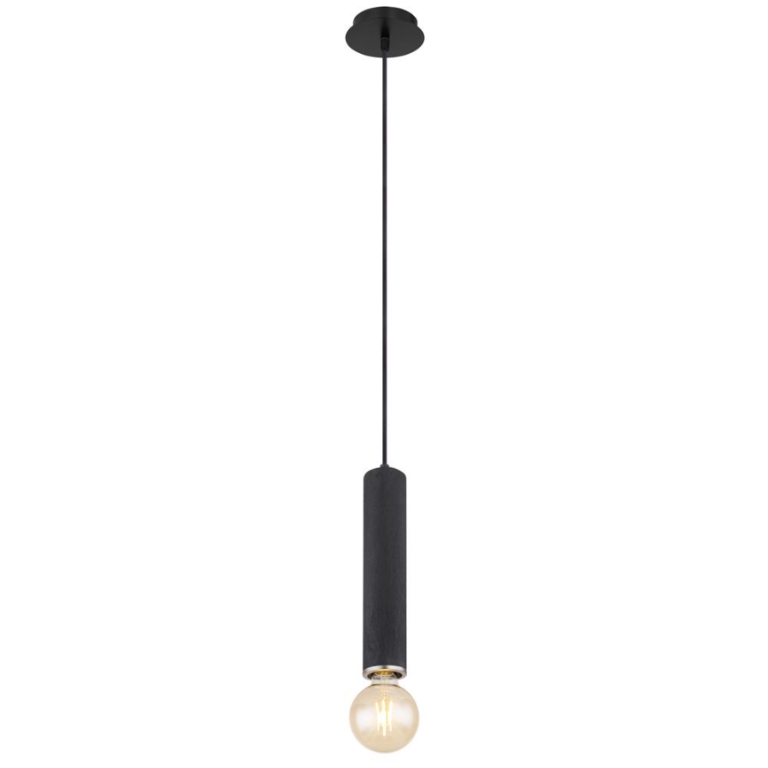Globo - Kattokruunu johdossa 1xE27/60W/230V musta puu