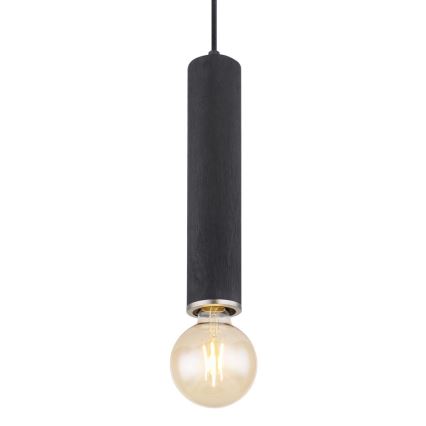 Globo - Kattokruunu johdossa 1xE27/60W/230V musta puu