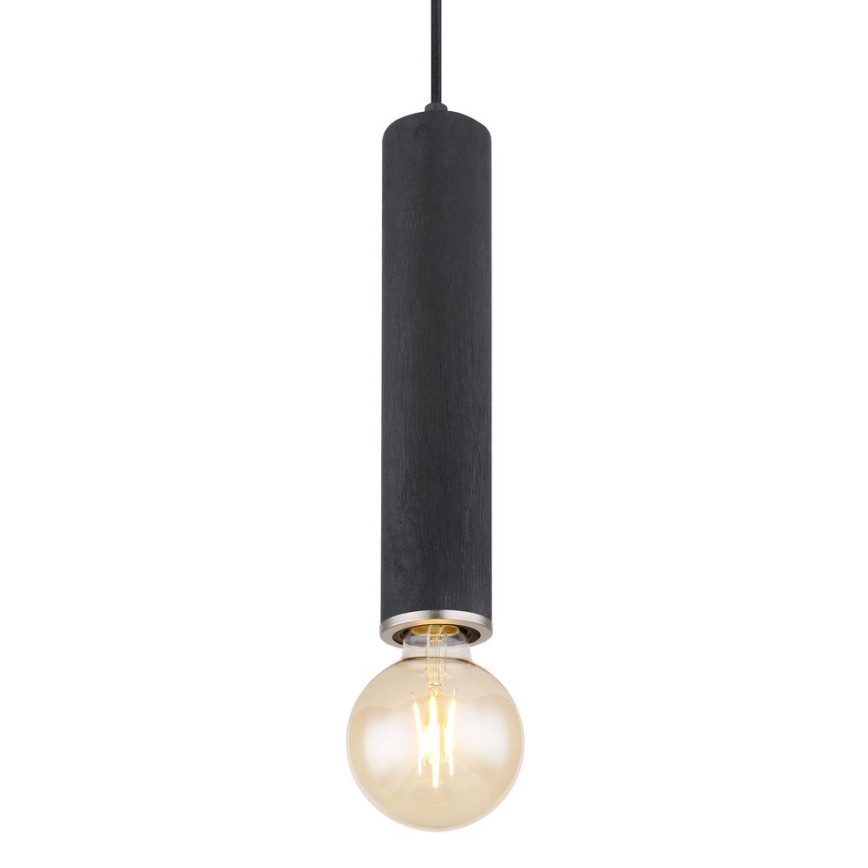 Globo - Kattokruunu johdossa 1xE27/60W/230V musta puu