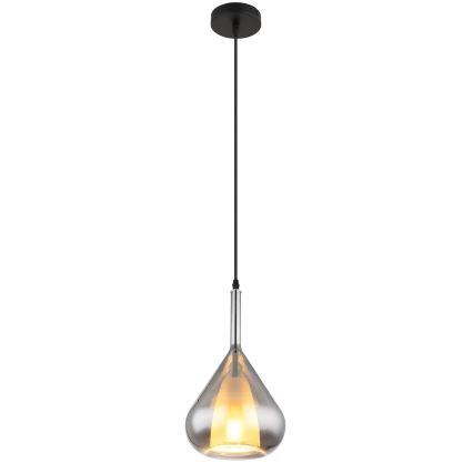 Globo - Kattokruunu johdossa 1xE27/60W/230V halkaisija 20 cm musta
