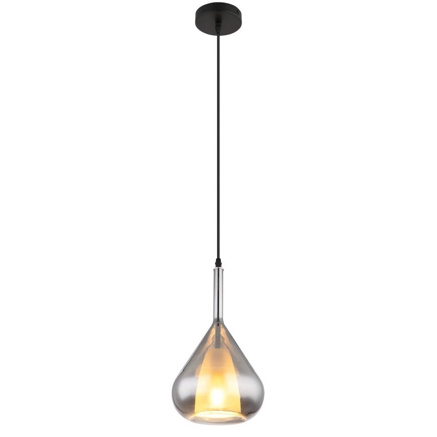 Globo - Kattokruunu johdossa 1xE27/60W/230V halkaisija 20 cm musta