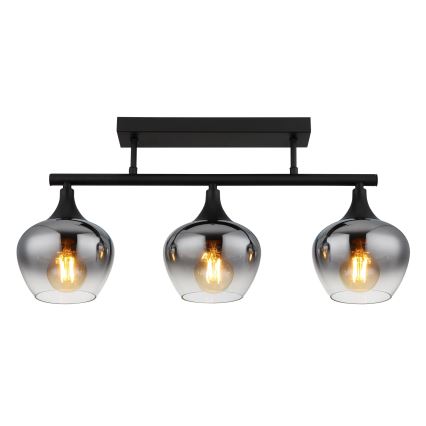 Globo - Kiinteä kattokruunu 3xE27/40W/230V musta