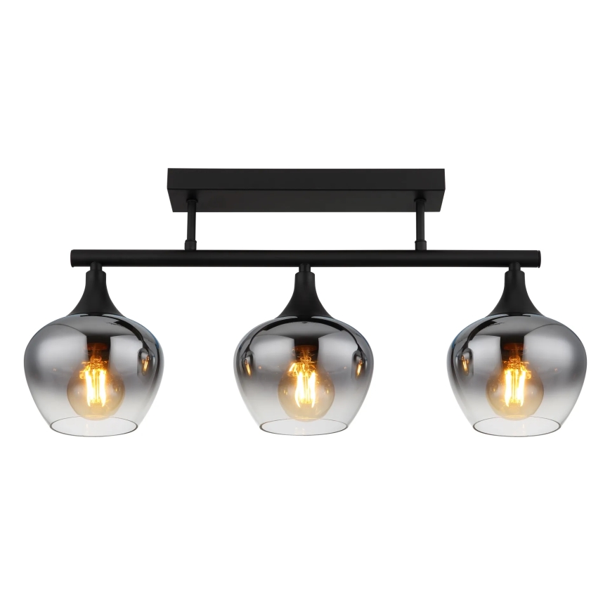 Globo - Kiinteä kattokruunu 3xE27/40W/230V musta