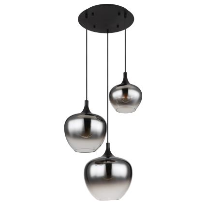 Globo - Kattokruunu johdossa 3xE27/40W/230V halkaisija 48 cm musta