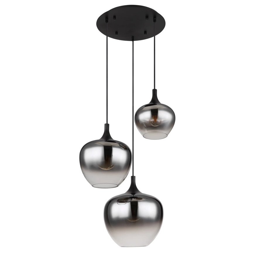 Globo - Kattokruunu johdossa 3xE27/40W/230V halkaisija 48 cm musta