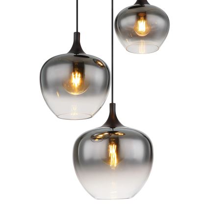 Globo - Kattokruunu johdossa 3xE27/40W/230V halkaisija 48 cm musta