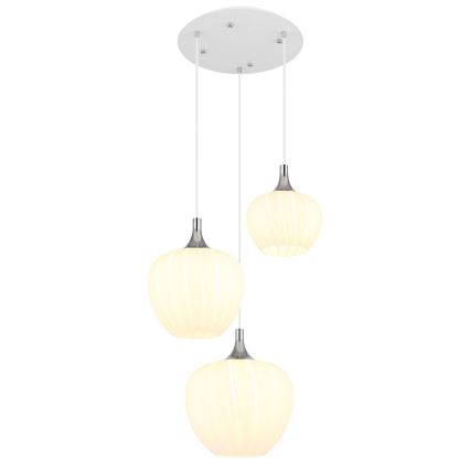 Globo - Kattokruunu johdossa 3xE27/40W/230V valkoinen