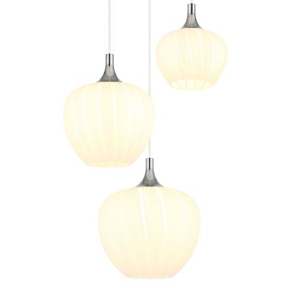 Globo - Kattokruunu johdossa 3xE27/40W/230V valkoinen