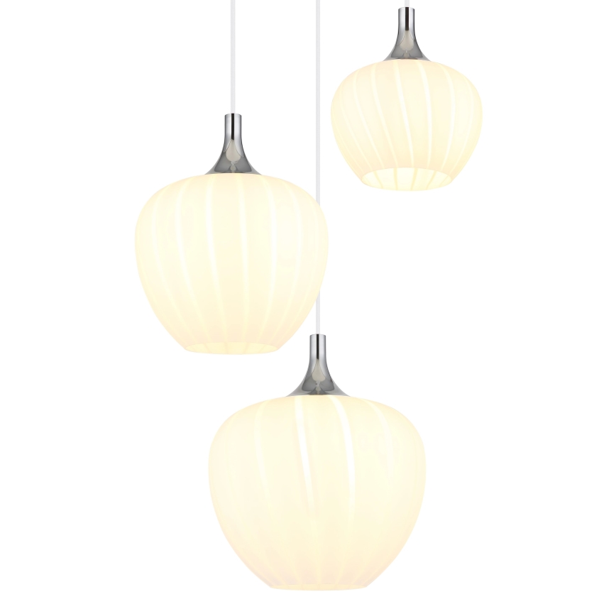 Globo - Kattokruunu johdossa 3xE27/40W/230V valkoinen