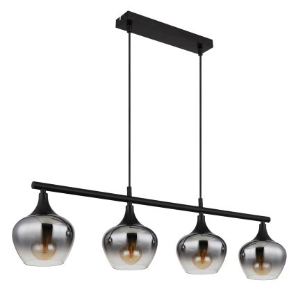 Globo - Kattokruunu johdossa 4xE27/40W/230V musta