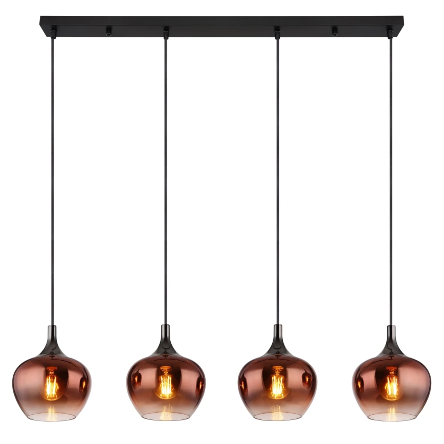 Globo - Kattokruunu johdossa 4xE27/40W/230V kupari