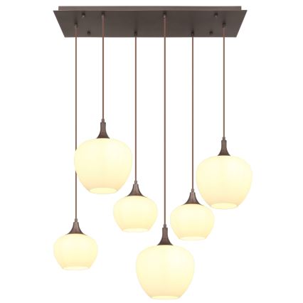 Globo - Kattokruunu johdossa 6xE27/40W/230V valkoinen