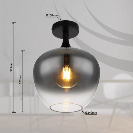 Globo - Kattovalo 1xE27/40W/230V savustettu