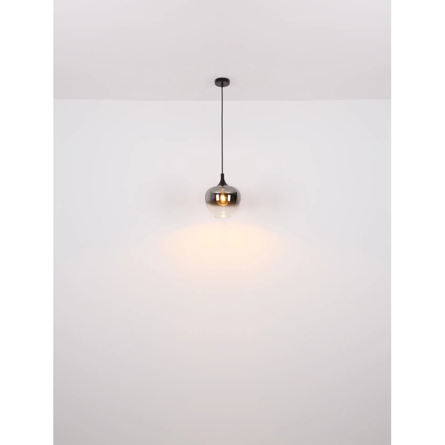 Globo - Kattokruunu johdossa 1xE27/40W/230V halkaisija 24 cm musta
