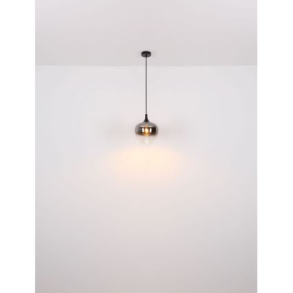Globo - Kattokruunu johdossa 1xE27/60W/230V halkaisija 29 cm musta