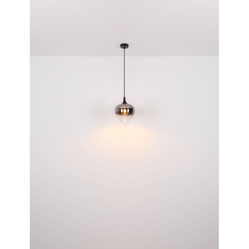 Globo - Kattokruunu johdossa 1xE27/60W/230V halkaisija 29 cm musta