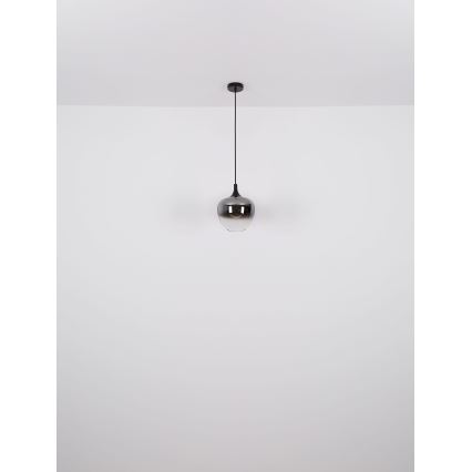 Globo - Kattokruunu johdossa 1xE27/60W/230V halkaisija 29 cm musta