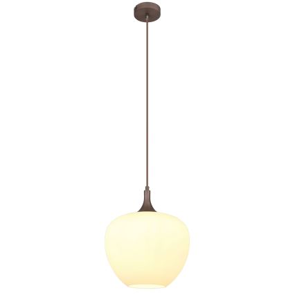 Globo - Kattokruunu johdossa 1xE27/60W/230V halkaisija 29 cm valkoinen/ruskea