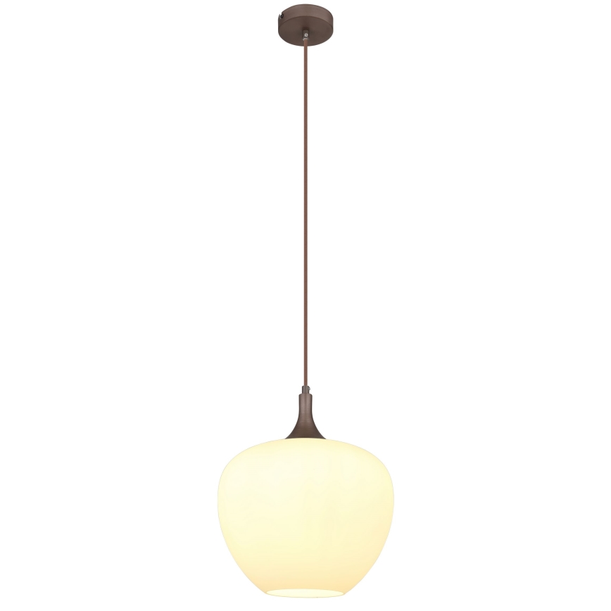 Globo - Kattokruunu johdossa 1xE27/60W/230V halkaisija 29 cm valkoinen/ruskea
