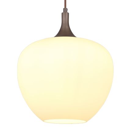 Globo - Kattokruunu johdossa 1xE27/60W/230V halkaisija 29 cm valkoinen/ruskea