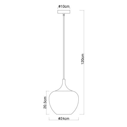 Globo - Kattokruunu johdossa 1xE27/60W/230V halkaisija 24 cm kupari