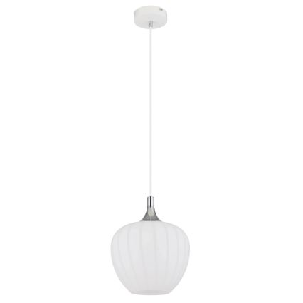Globo - Kattokruunu johdossa 1xE27/60W/230V halkaisija 24 cm valkoinen