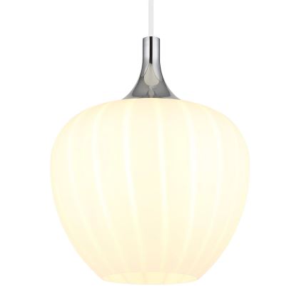 Globo - Kattokruunu johdossa 1xE27/60W/230V halkaisija 24 cm valkoinen