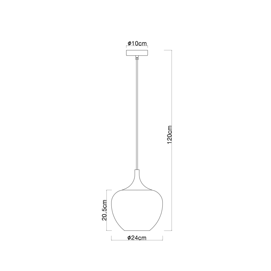 Globo - Kattokruunu johdossa 1xE27/60W/230V halkaisija 24 cm valkoinen