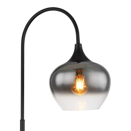 Globo - Lattialamppu 1xE27/40W/230V musta/savuinen