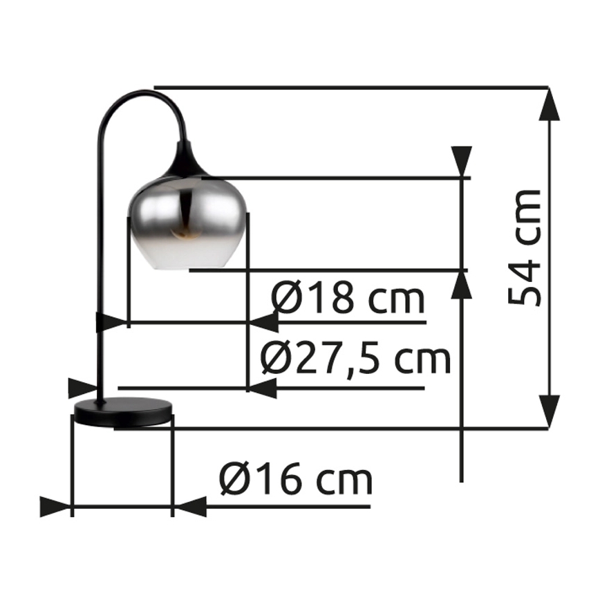 Globo - Pöytävalaisin 1xE27/40W/230V musta