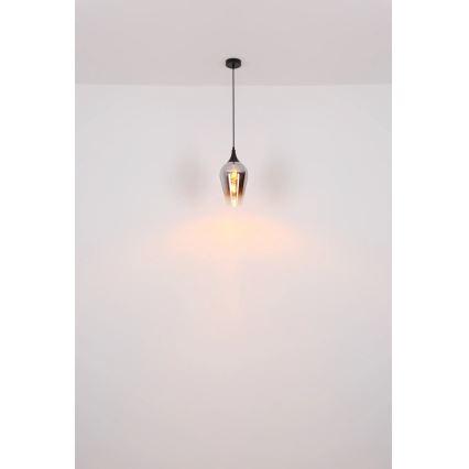 Globo - Kattokruunu johdossa 1xE27/60W/230V halkaisija 18 cm musta