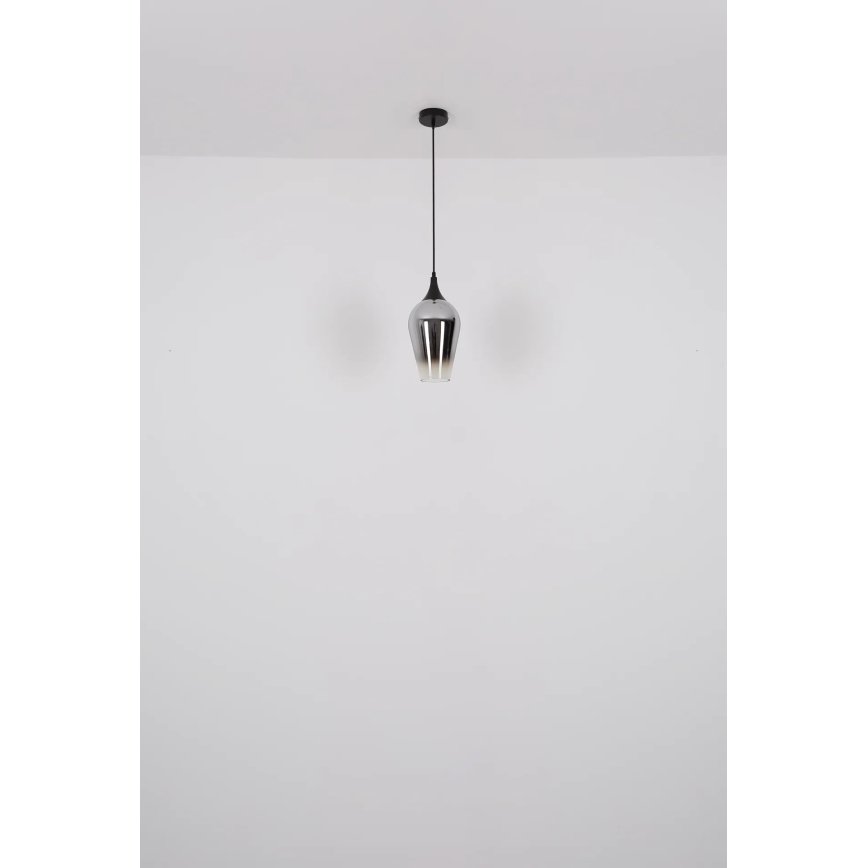 Globo - Kattokruunu johdossa 1xE27/60W/230V halkaisija 18 cm musta
