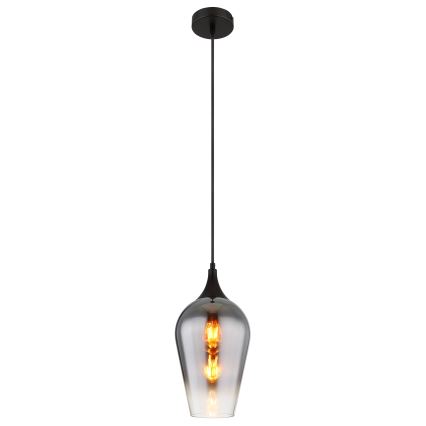 Globo - Kattokruunu johdossa 1xE27/60W/230V halkaisija 18 cm musta