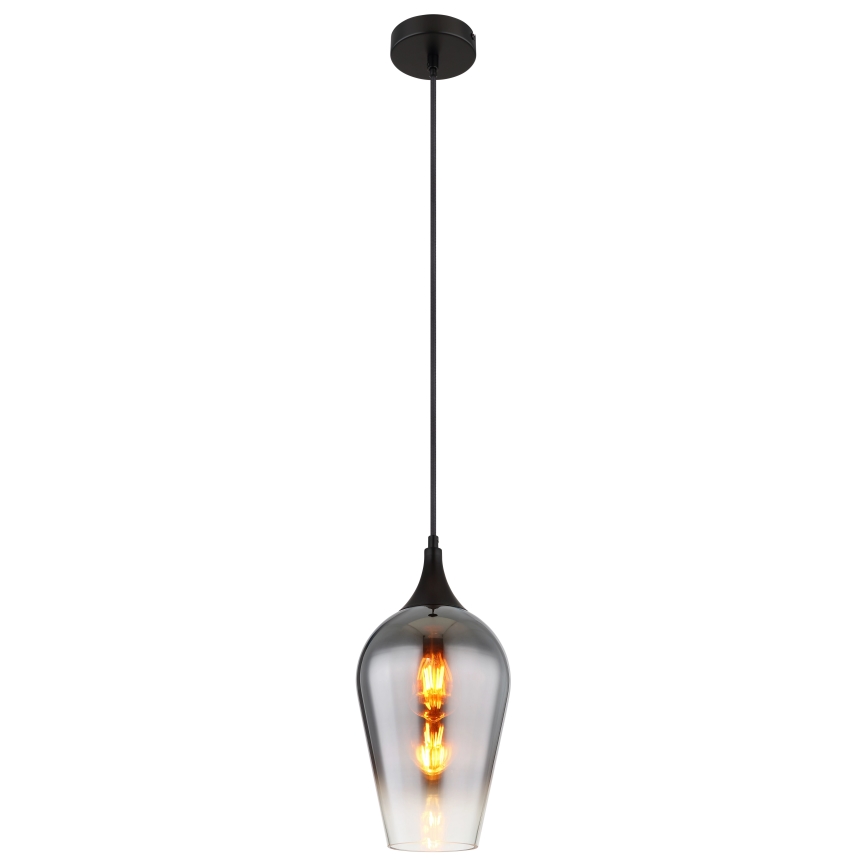 Globo - Kattokruunu johdossa 1xE27/60W/230V halkaisija 18 cm musta