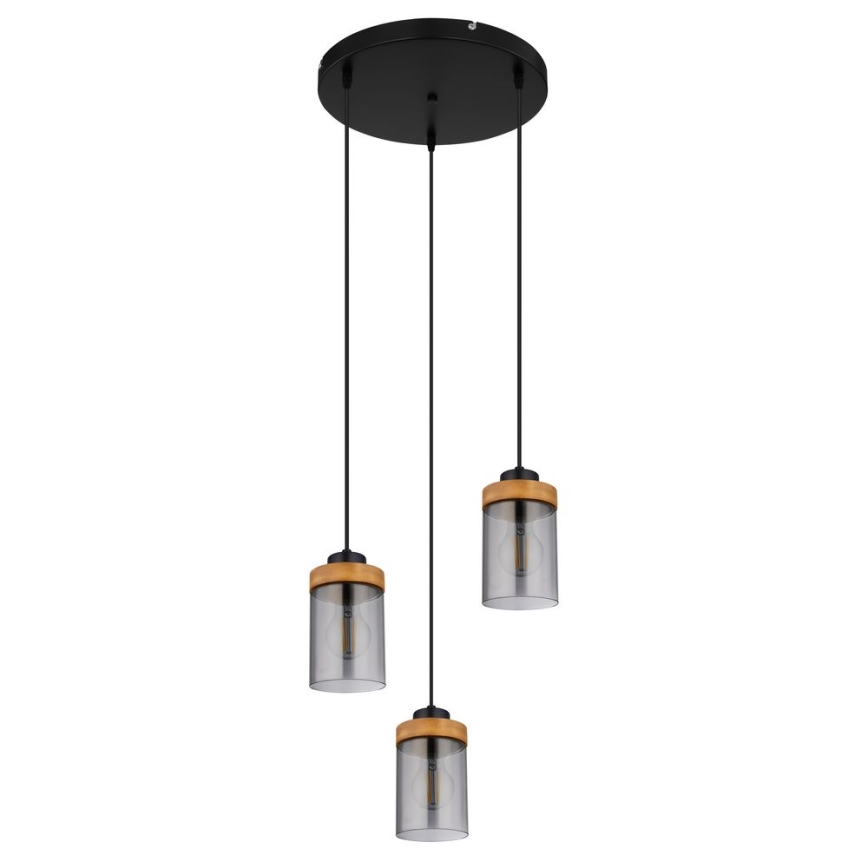 Globo - Riippuvalaisin FINCA 3xE27/40W/230V metalli/puu
