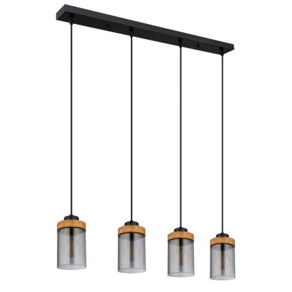 Globo - Riippuvalaisin FINCA 4xE27/40W/230V metalli/puu